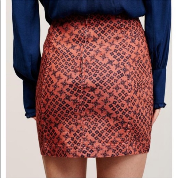 FREE PEOPLE Modern Femme Printed Mini Skirt in Rust - Picture 9 of 9